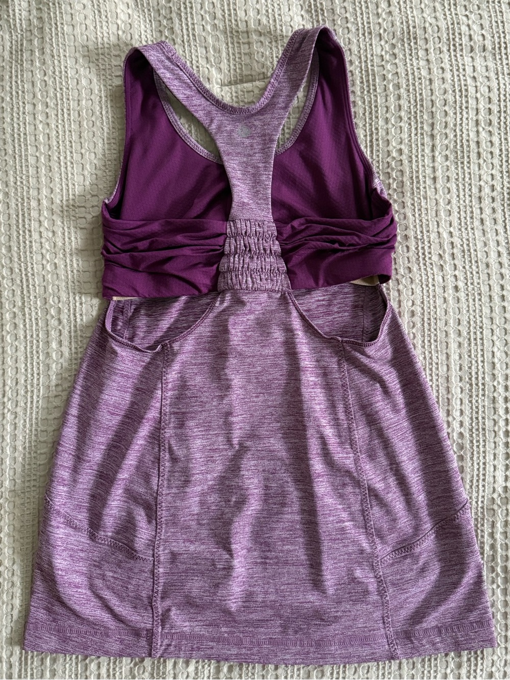 lululemon Turbo Tank Heathered Purple Racerback Tank with Built-In Shelf - Picture 2 of 3
